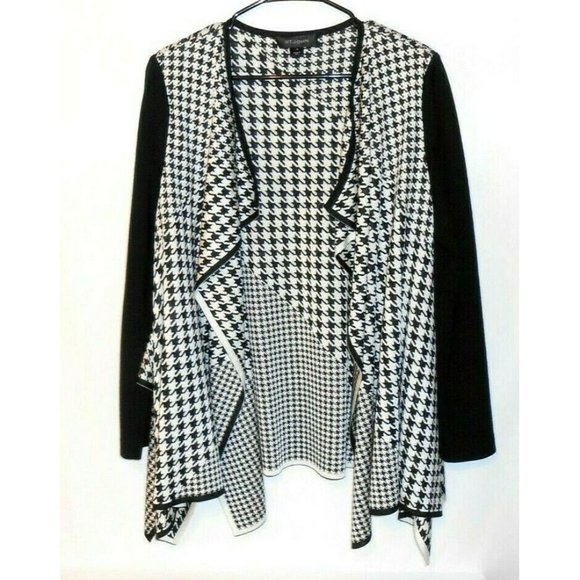 St. John Black Label Waterfall Cardigan Sweater Me - Picture 1 of 11